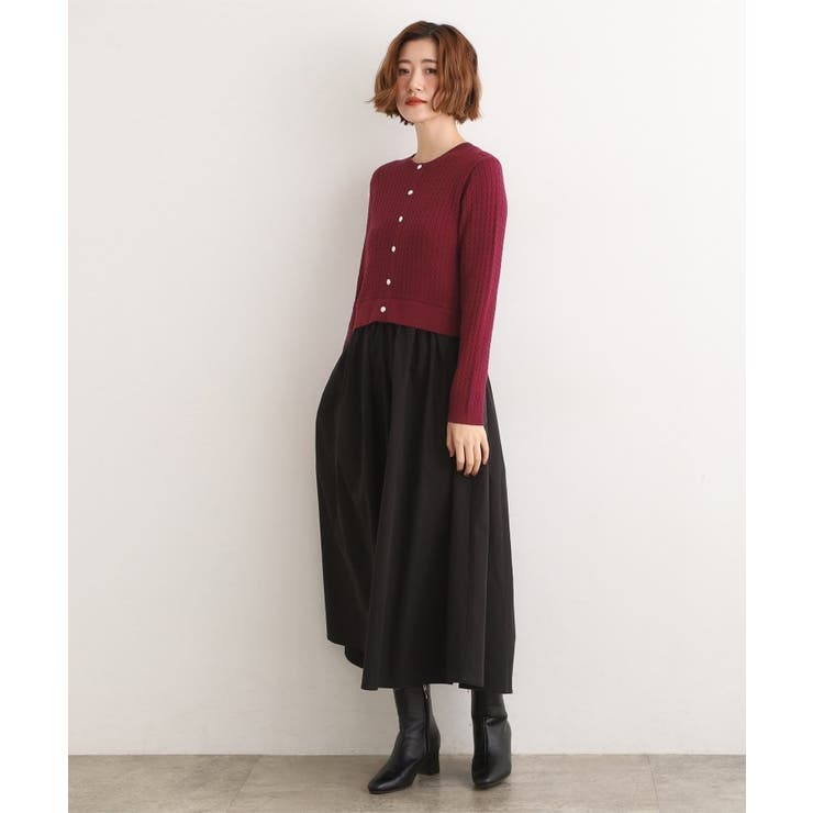 ケーブルニットドッキングワンピース | grove | 詳細画像11 