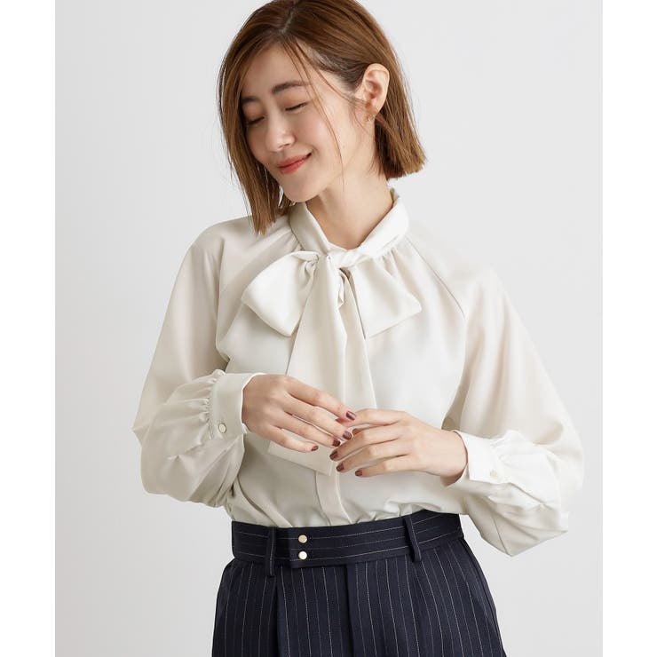 2WAYラグランスリーブボウタイブラウス | grove | 詳細画像1 