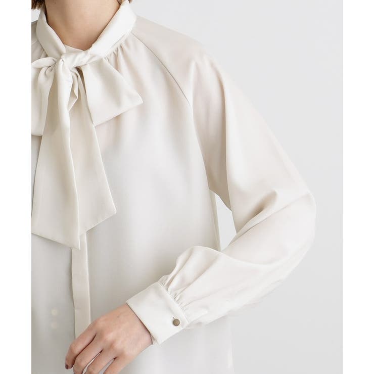 2WAYラグランスリーブボウタイブラウス | grove | 詳細画像24 