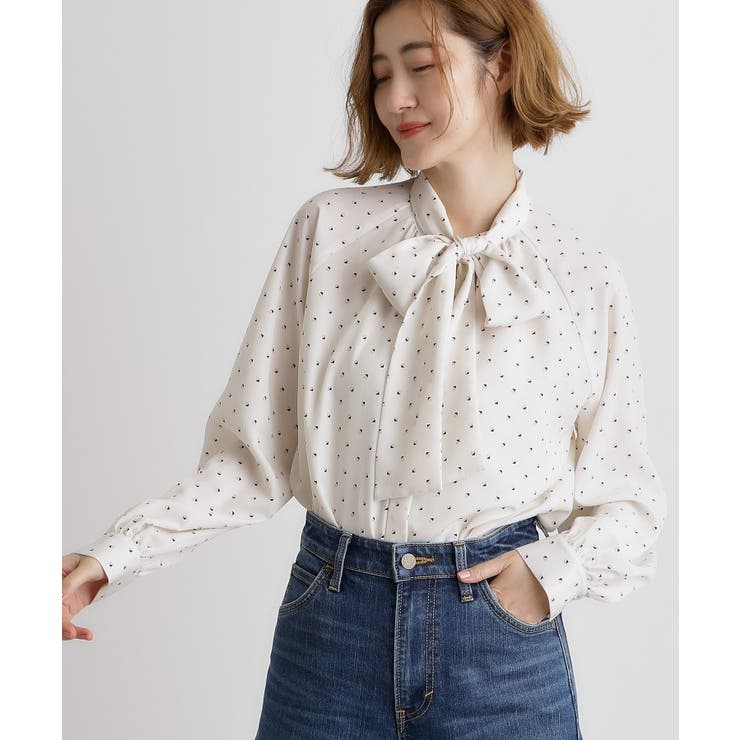 2WAYラグランスリーブボウタイブラウス | grove | 詳細画像9 