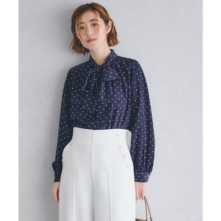 ブルー(193) | 2WAYラグランスリーブボウタイブラウス | grove