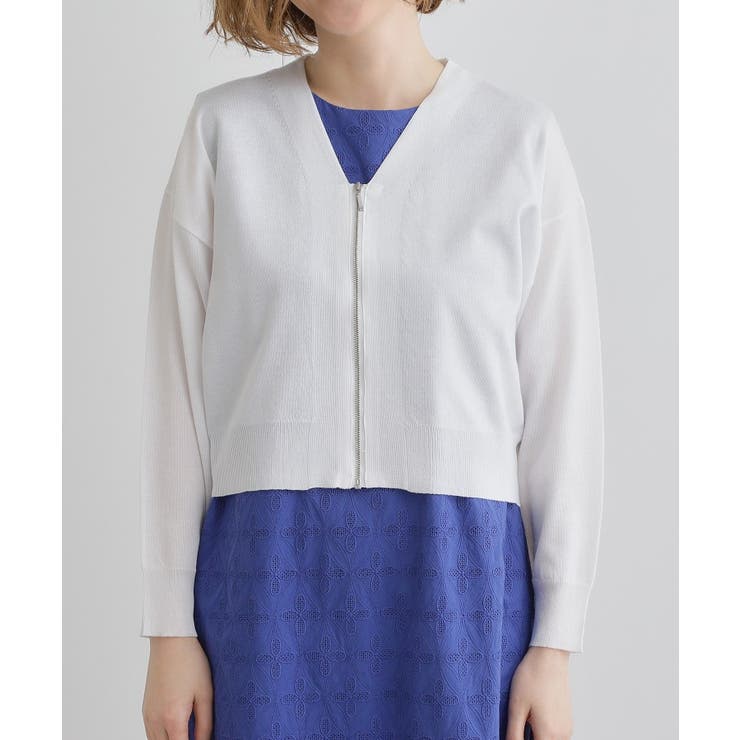 【洗える】シアーニットジップカーディガン | grove | 詳細画像14 