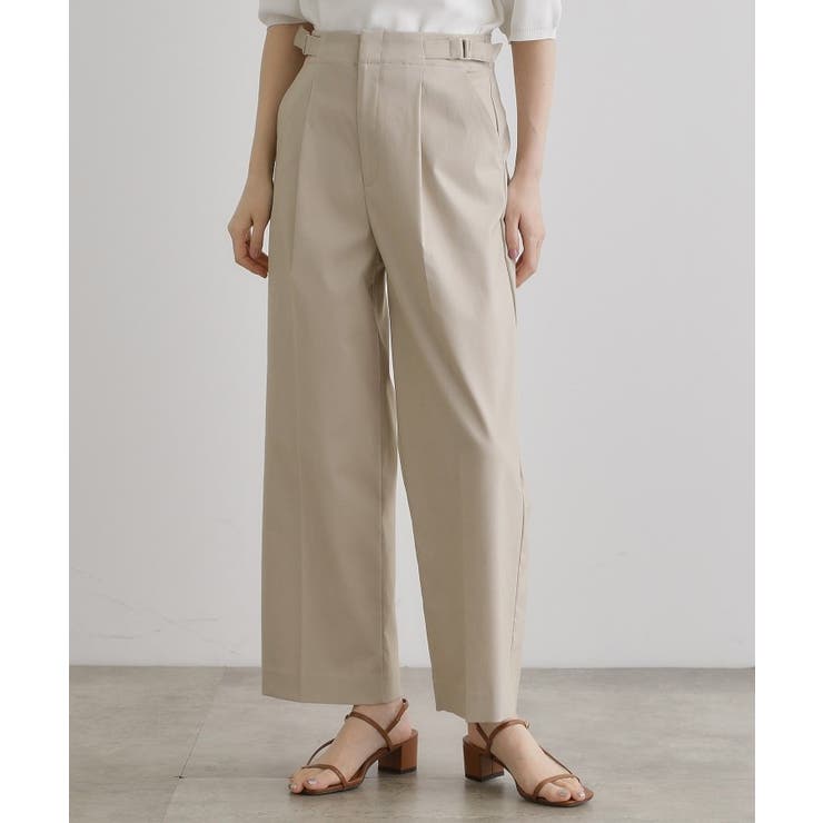 ライトベージュ(051) | 【接触冷感】ハイパーストレッチワイドパンツ | grove