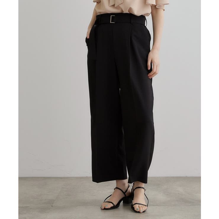 【夏に嬉しい機能付き】リネンライクベルトワイドパンツ | grove | 詳細画像1 