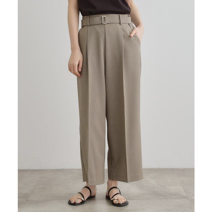 【夏に嬉しい機能付き】リネンライクベルトワイドパンツ | grove | 詳細画像5 