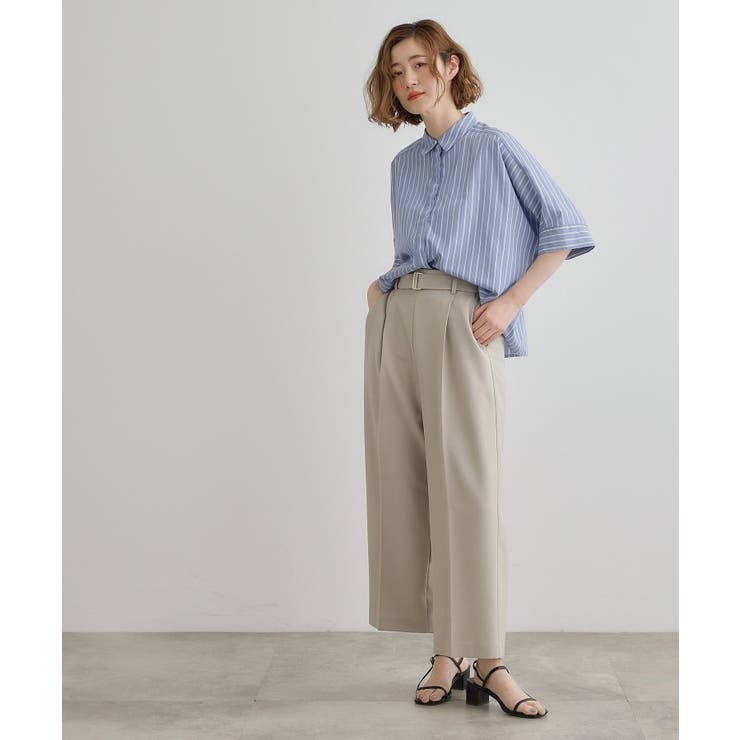 【夏に嬉しい機能付き】リネンライクベルトワイドパンツ | grove | 詳細画像12 