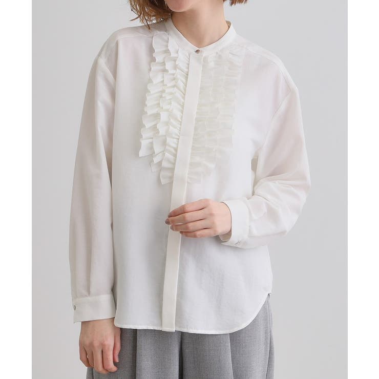 スパンビンテージフリルブラウス | grove | 詳細画像14 