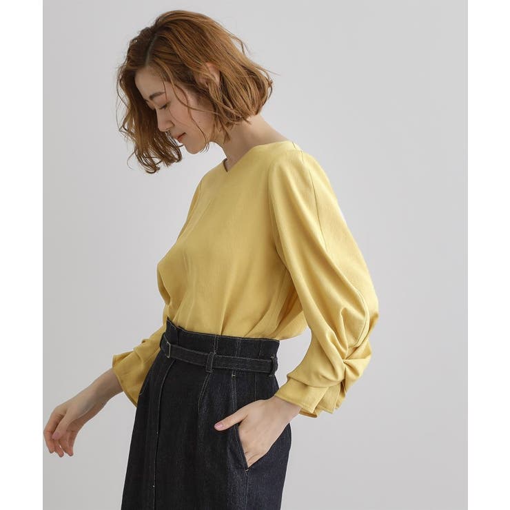 【毎日着たい】麻調メッシュ袖コンシャスブラウス | grove | 詳細画像7 