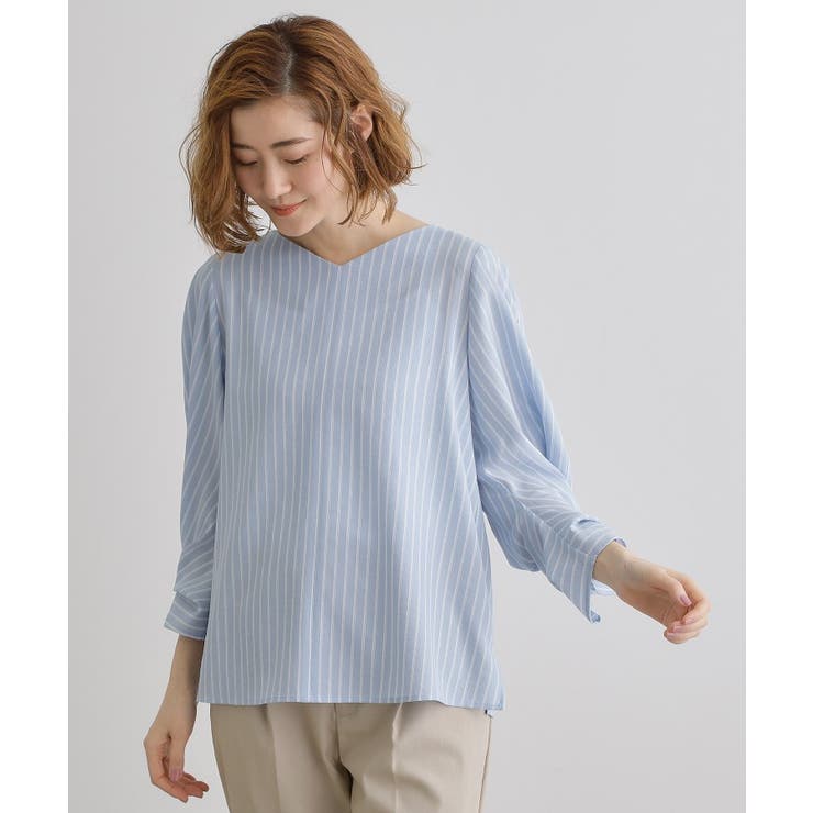 【毎日着たい】麻調メッシュ袖コンシャスブラウス | grove | 詳細画像17 