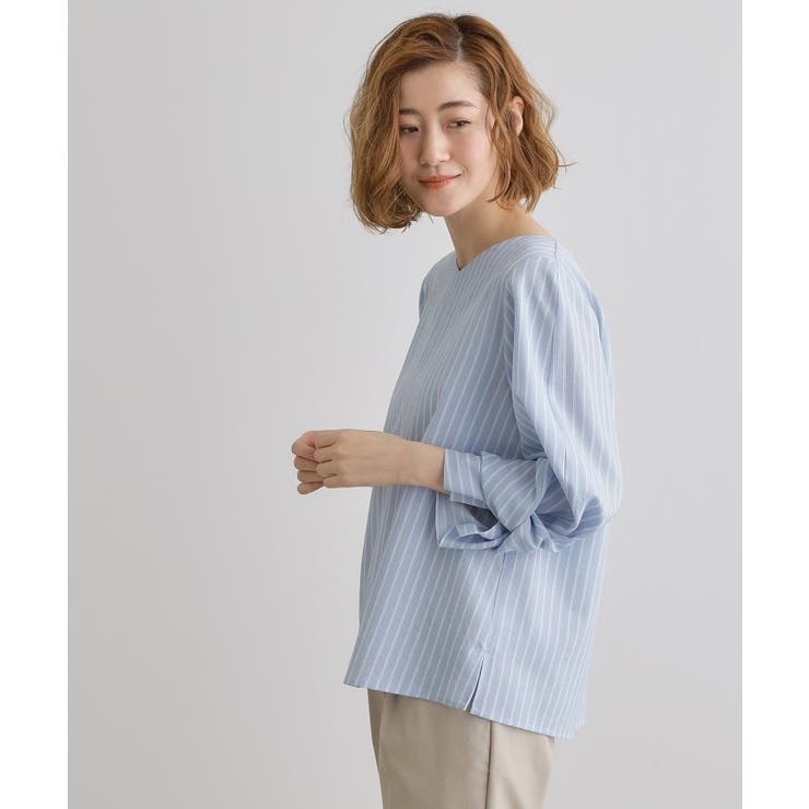 【毎日着たい】麻調メッシュ袖コンシャスブラウス | grove | 詳細画像18 