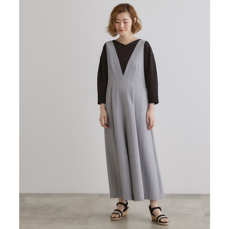 グレー(012) | ラメストライプサロペット | grove