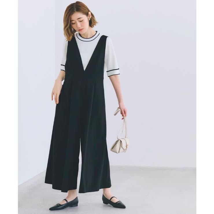 ブラック(019) | ラメストライプサロペット | grove