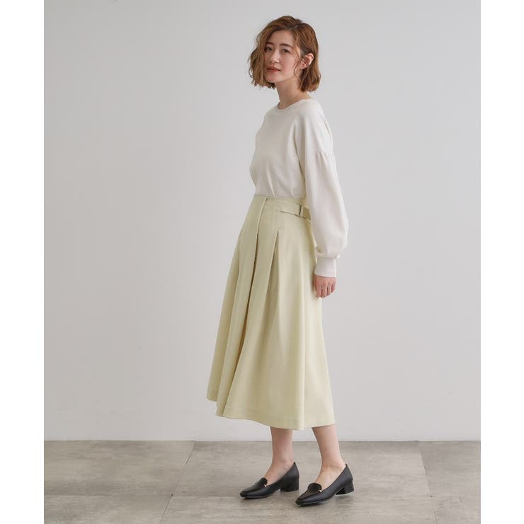 サイドベルトタックフレアスカート | grove | 詳細画像3 