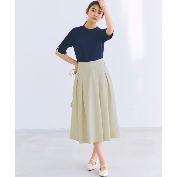 サイドベルトタックフレアスカート | grove | 詳細画像4 