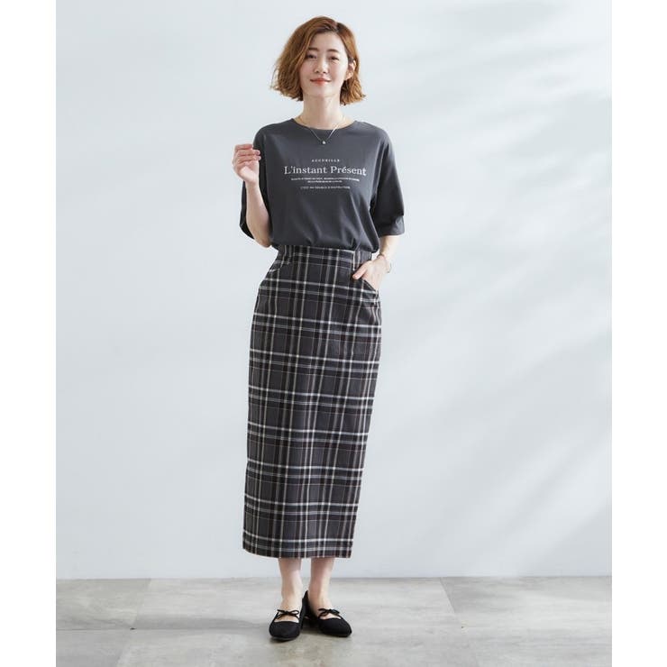 五分袖ロゴプリントTシャツ | grove | 詳細画像18 