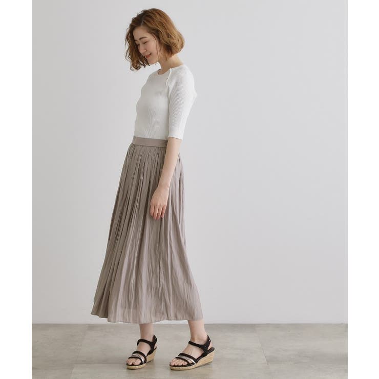 割線サテンギャザースカート | grove | 詳細画像3 