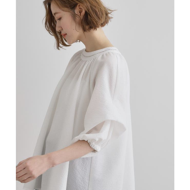 2WAYサッカースモックブラウス | grove | 詳細画像1 