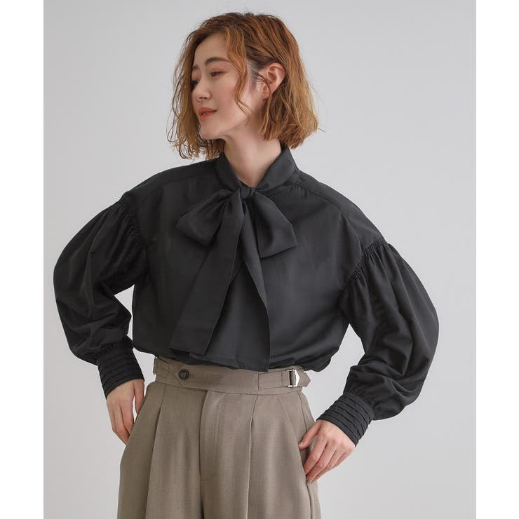 ブラック(019) | 2WAYシアーボウタイブラウス | grove