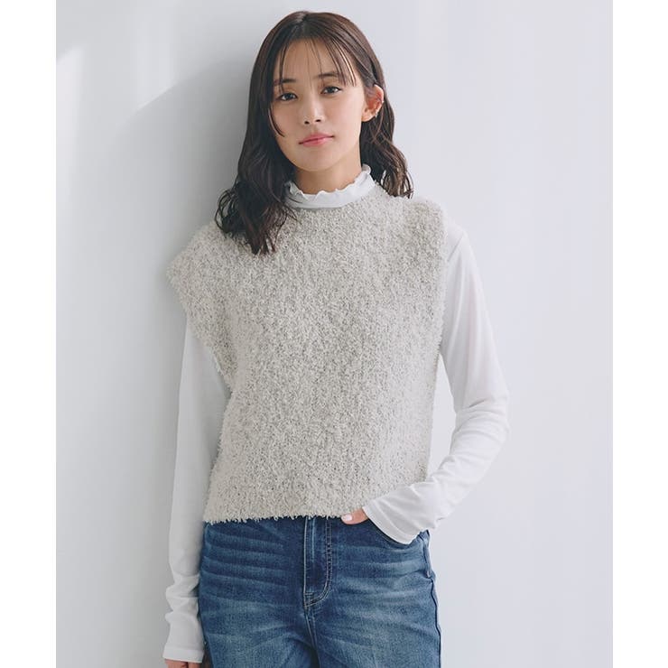 オフホワイト(003) | ラメリリーニットベスト | grove