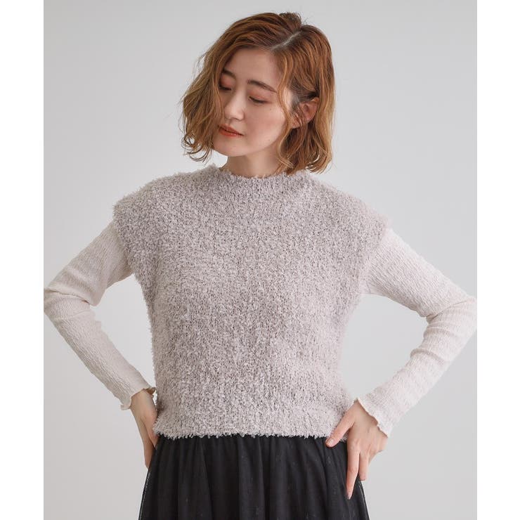 グレージュ(011) | ラメリリーニットベスト | grove