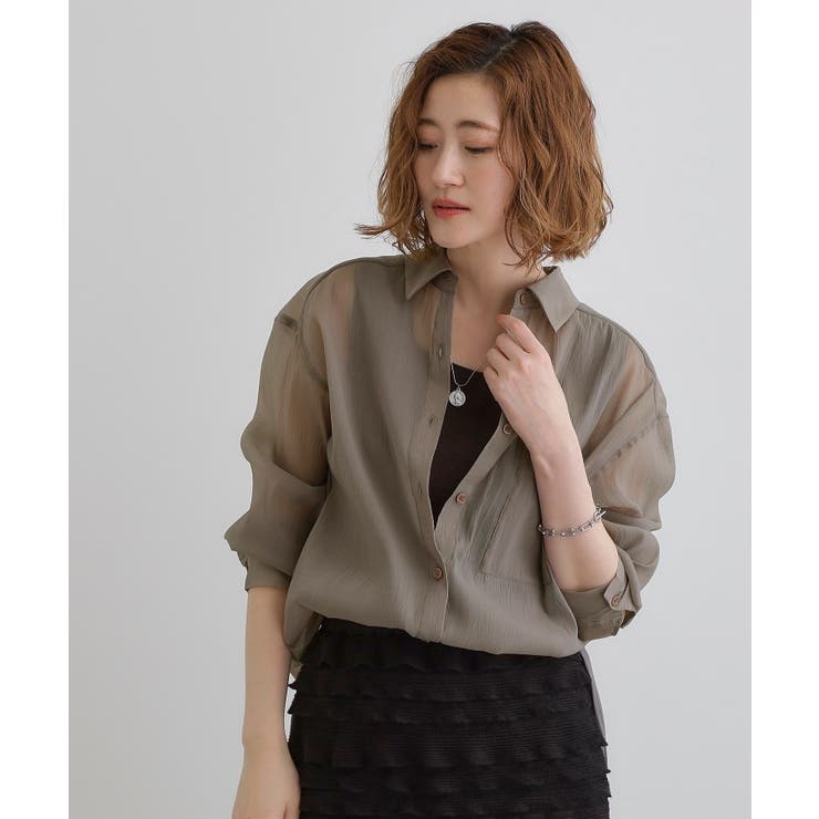 【大人の抜け感スタイル】ストライプアソートシアーオーバーシャツ | grove | 詳細画像12 