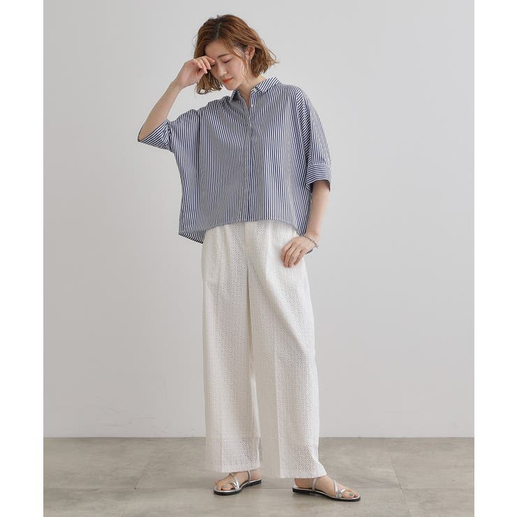 【レースの透け感が軽やか】エンブロイダリーレースワイドパンツ | grove | 詳細画像2 