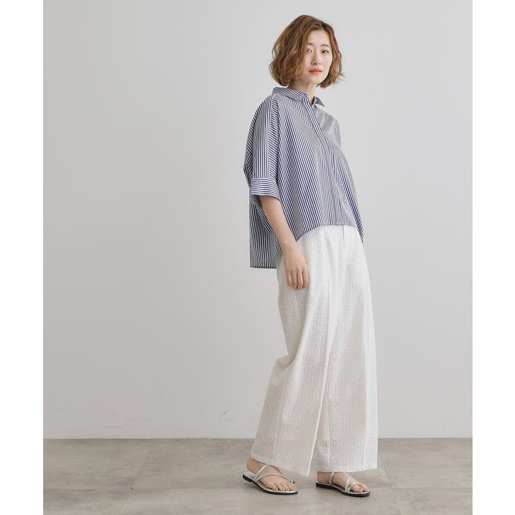 【レースの透け感が軽やか】エンブロイダリーレースワイドパンツ | grove | 詳細画像3 