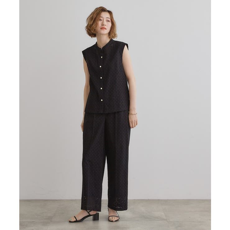 【レースの透け感が軽やか】エンブロイダリーレースワイドパンツ | grove | 詳細画像8 