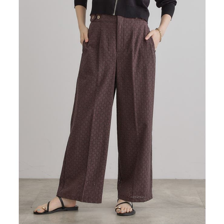 【レースの透け感が軽やか】エンブロイダリーレースワイドパンツ | grove | 詳細画像10 