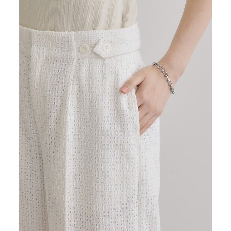 【レースの透け感が軽やか】エンブロイダリーレースワイドパンツ | grove | 詳細画像18 