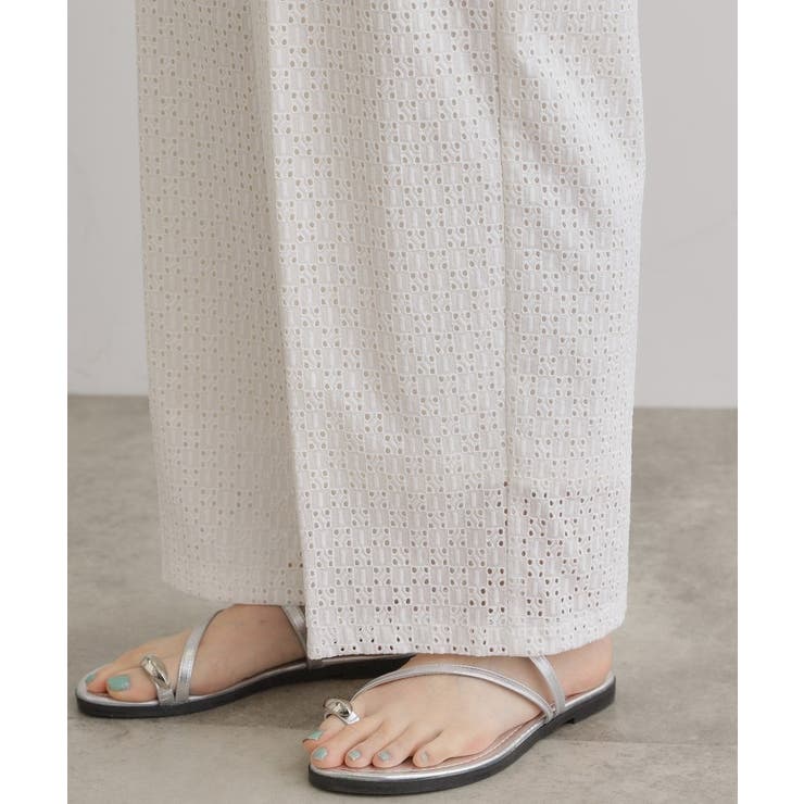 【レースの透け感が軽やか】エンブロイダリーレースワイドパンツ | grove | 詳細画像20 