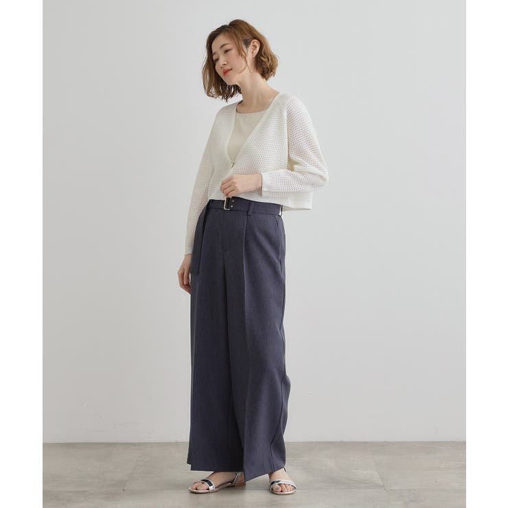 デニムライクベルト付きワイドパンツ | grove | 詳細画像7 