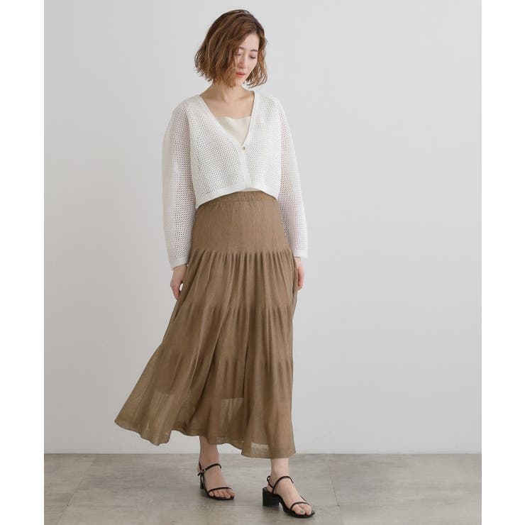 夏の華やぎティアードニットシアースカート | grove | 詳細画像8 
