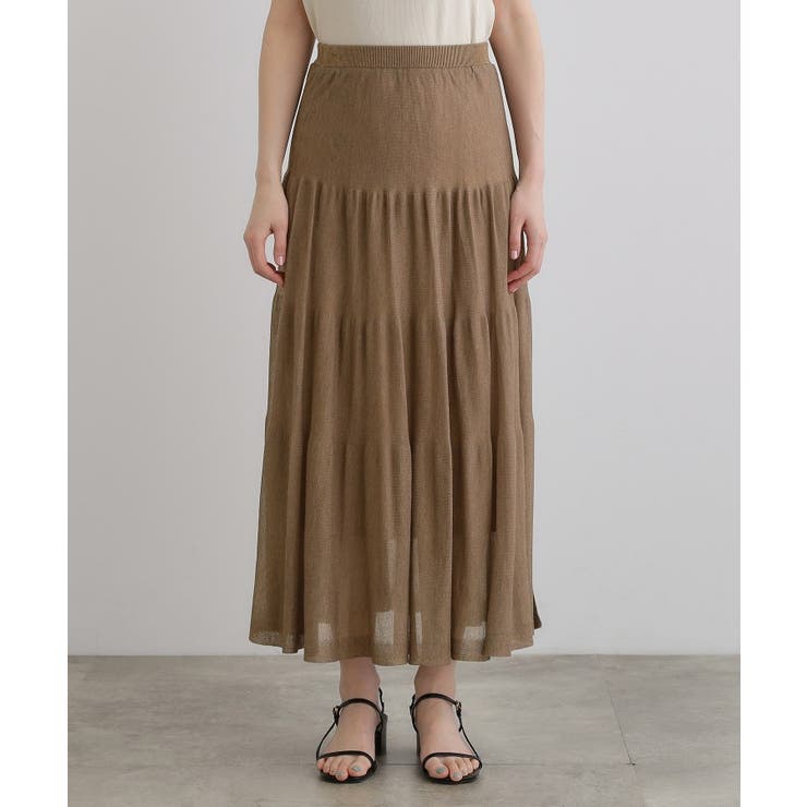 夏の華やぎティアードニットシアースカート | grove | 詳細画像15 