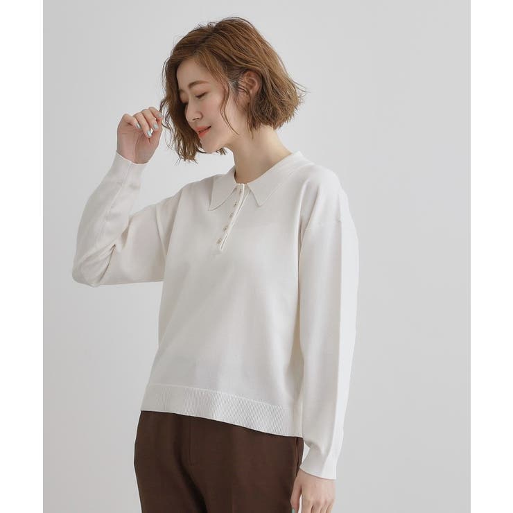 配色ポロニットプルオーバー | grove | 詳細画像2 