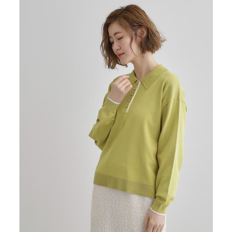 配色ポロニットプルオーバー | grove | 詳細画像6 