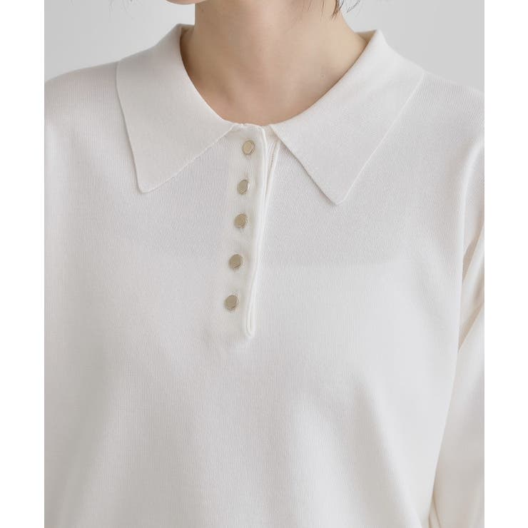 配色ポロニットプルオーバー | grove | 詳細画像16 