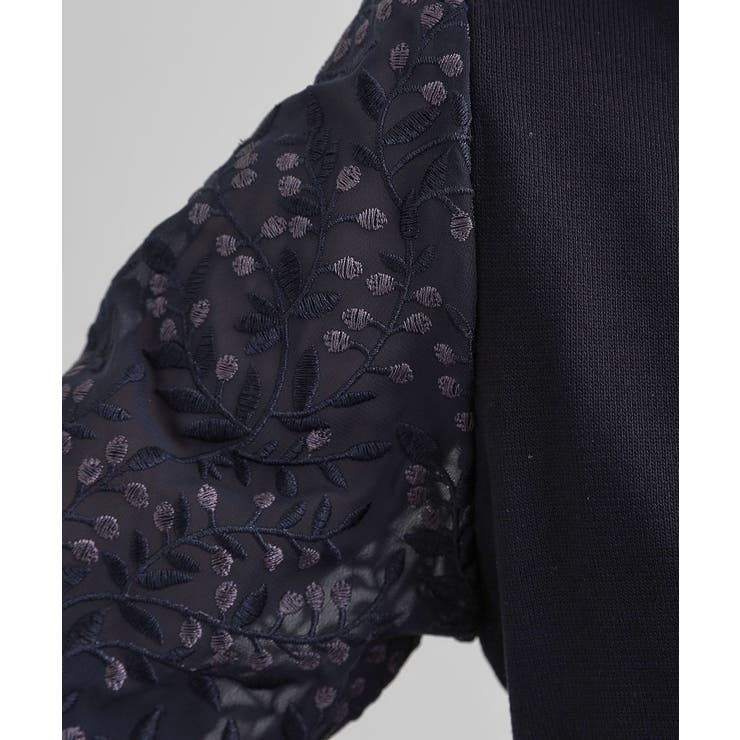 ほんのり透ける抜け感がポイント！袖刺繍5分袖プルオーバー | grove | 詳細画像17 