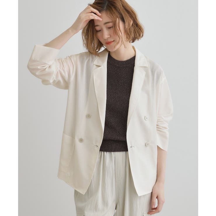 【洒落感際立つ羽織アイテム】シアーテーラードジャケット | grove | 詳細画像1 