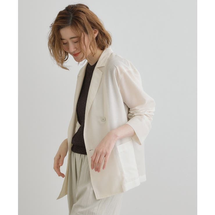 【洒落感際立つ羽織アイテム】シアーテーラードジャケット | grove | 詳細画像2 