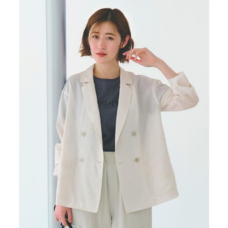 オフホワイト(003) | 【洒落感際立つ羽織アイテム】シアーテーラードジャケット | grove