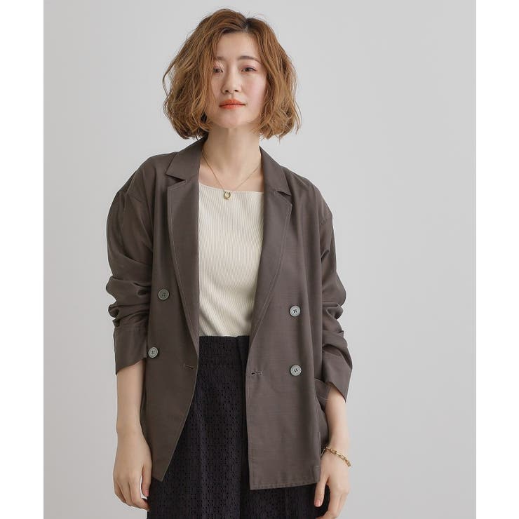 チャコールグレー(014) | 【洒落感際立つ羽織アイテム】シアーテーラードジャケット | grove