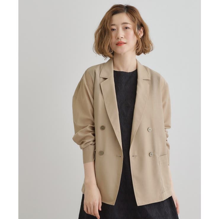 ベージュ(052) | 【洒落感際立つ羽織アイテム】シアーテーラードジャケット | grove