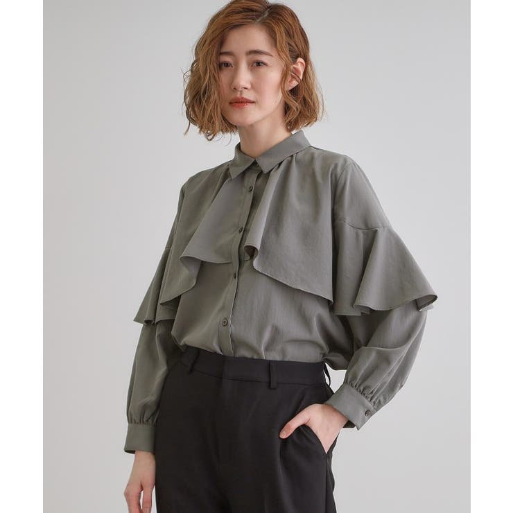 ケープフリルシャツブラウス | grove | 詳細画像5 