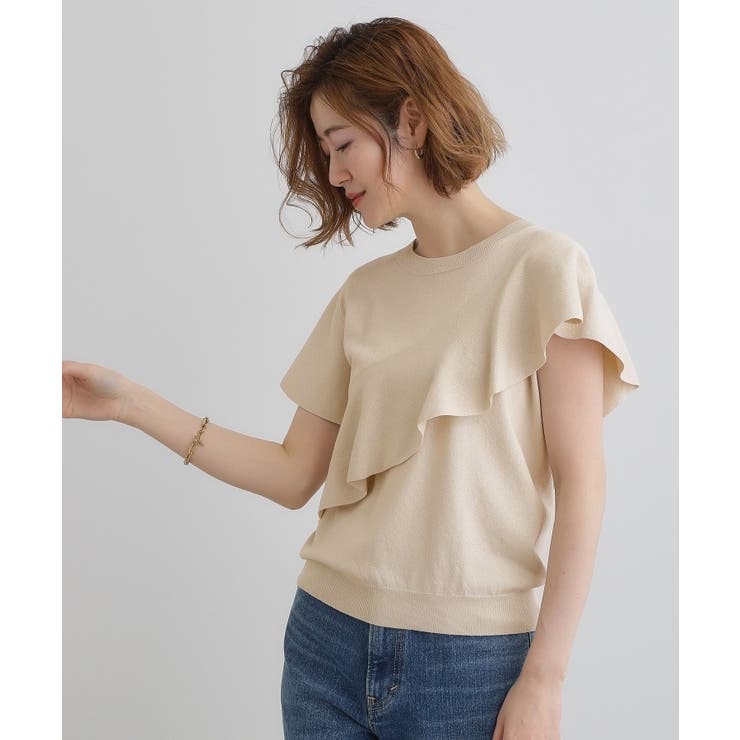 アイボリー(004) | アシメフレアニットプルオーバー | grove