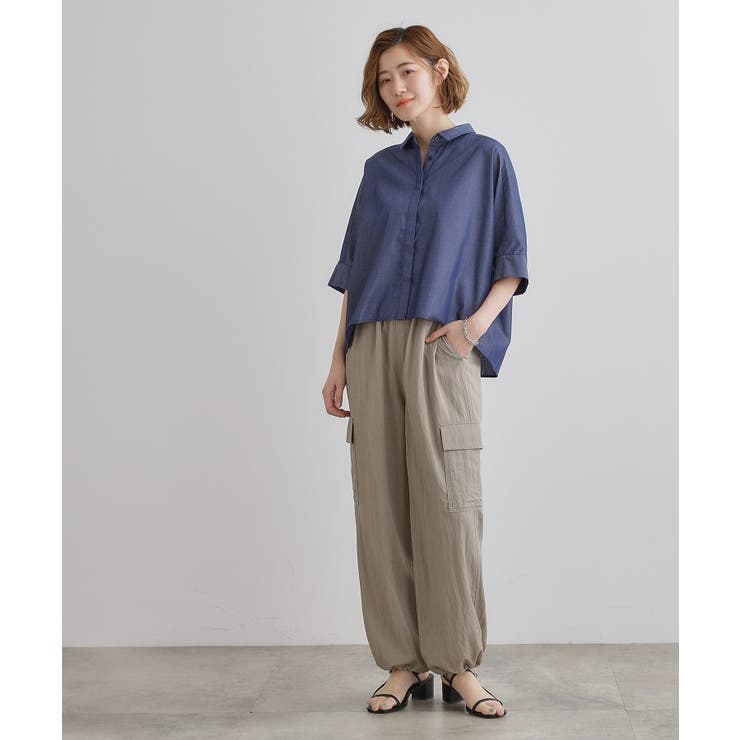 【夏に嬉しい機能付き】ドルマンクロップドシャツ | grove | 詳細画像8 