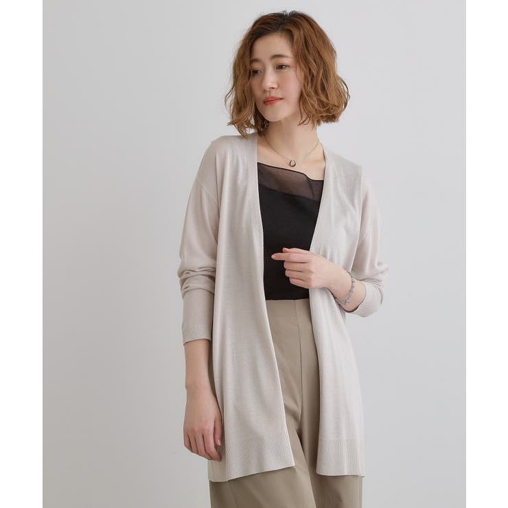 グレージュ(050) | 【接触冷感/UVカットetc】夏に嬉しい機能付き！ベーシックロングカーディガン | grove