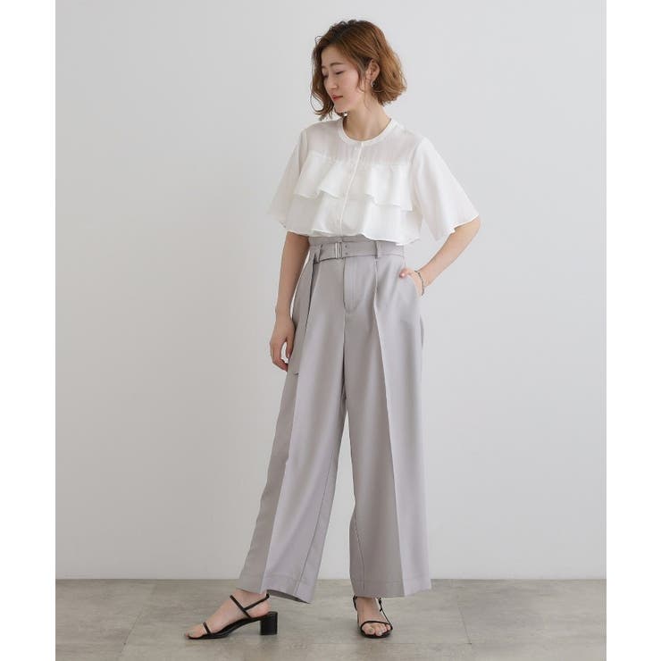 甘さを抑えた大人のラッフルフリルブラウス | grove | 詳細画像3 