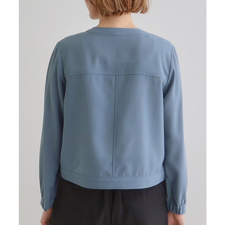 麻調ノーカラーシアーブルゾン | grove | 詳細画像15 