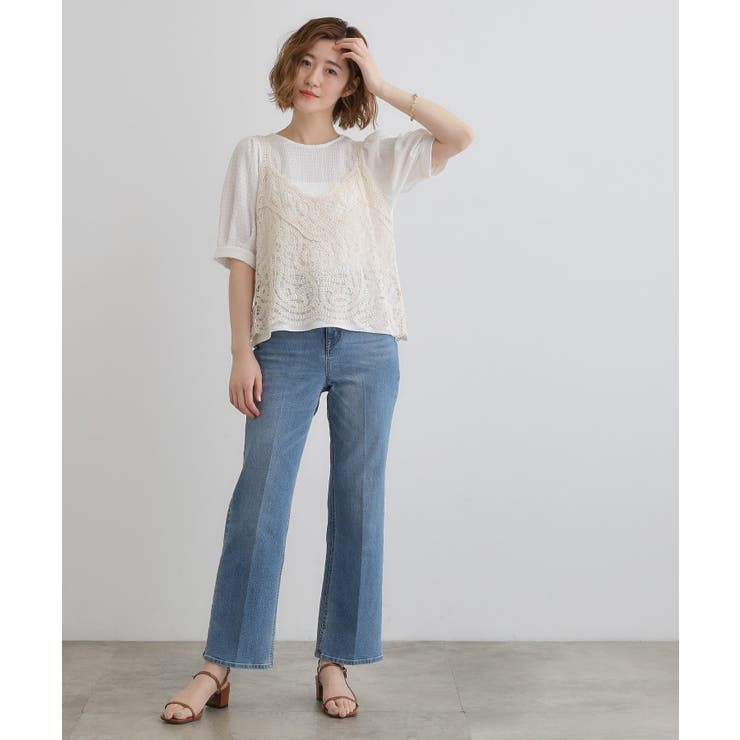 1枚でお洒落に決まるレースビスチェ×ブラウスSET | grove | 詳細画像3 